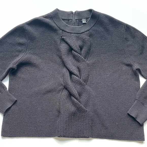 COS Chunky Knit Front Knot Twist Wool Sweater - Picture 10 of 10
